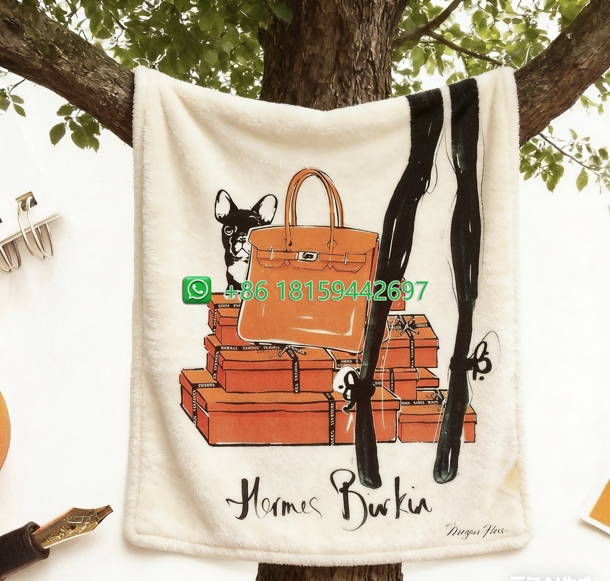 Hermes Throw Blankets